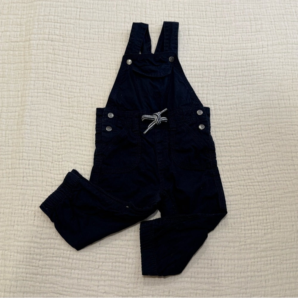 Kiabi France Navy Baby Overalls 12M with Drawstring Waist